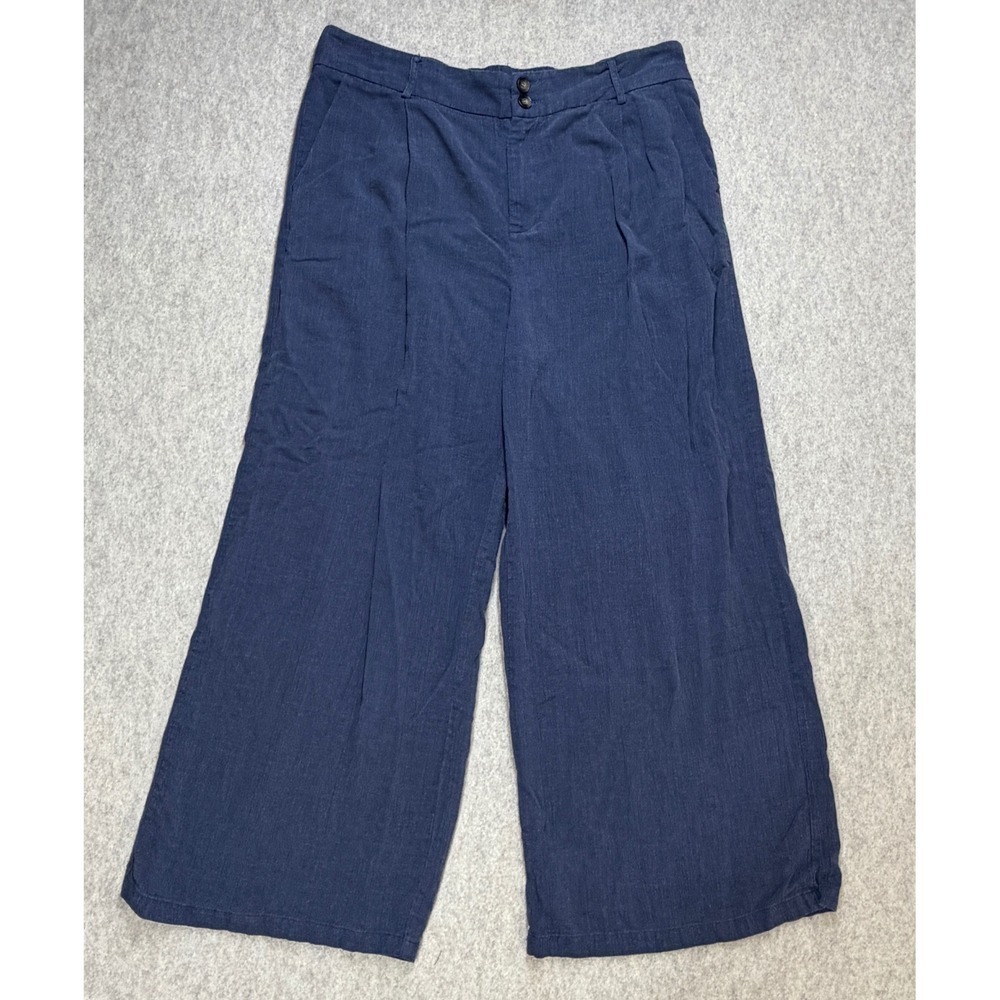 Wide Leg Pants Womens 2XL Navy Blue Dokotoo Ankle Crop Boho Coastal Grandma